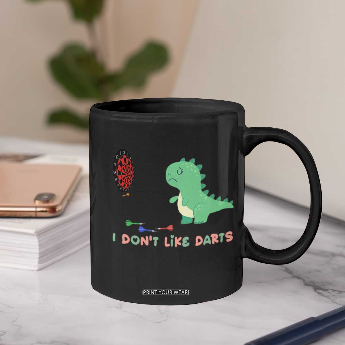Funny Dinosaur Dartist Player Gift Coffee Mug I Do Not Like Darts TS12 Print Your Wear