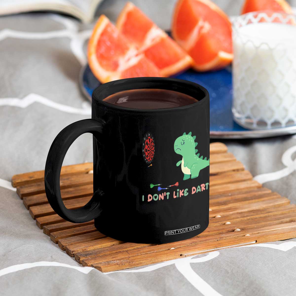 Funny Dinosaur Dartist Player Gift Coffee Mug I Do Not Like Darts TS12 Print Your Wear
