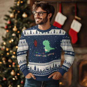 Funny Dinosaur Dartist Player Gift Ugly Christmas Sweater I Do Not Like Darts TS12 Navy Beige Print Your Wear