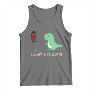 Funny Dinosaur Dartist Player Gift Tank Top I Do Not Like Darts TS12 Black Heather Print Your Wear