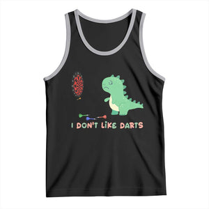 Funny Dinosaur Dartist Player Gift Tank Top I Do Not Like Darts TS12 Black Athletic Heather Print Your Wear