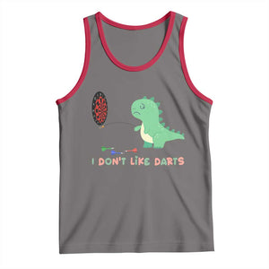 Funny Dinosaur Dartist Player Gift Tank Top I Do Not Like Darts TS12 Deep Heather Red Print Your Wear