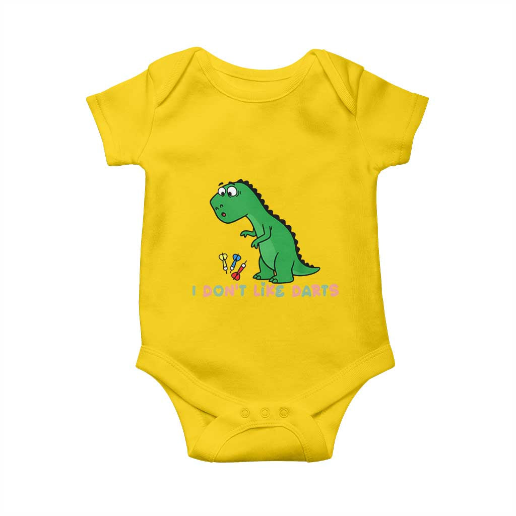 Funny Dinosaur Short Arms Problem Baby Onesie I Do Not Like Darts TS12 Daisy Print Your Wear