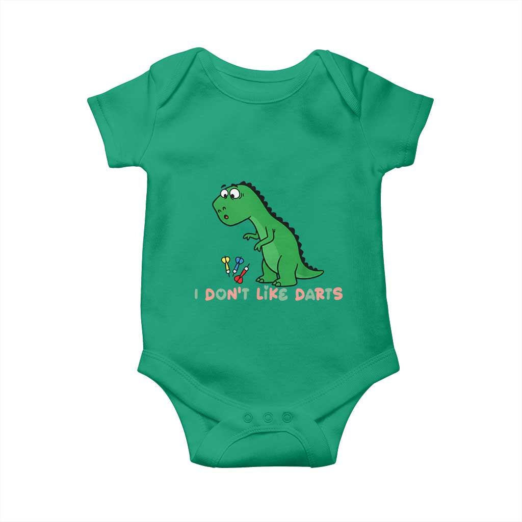 Funny Dinosaur Short Arms Problem Baby Onesie I Do Not Like Darts TS12 Irish Green Print Your Wear