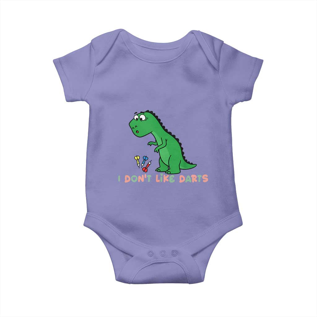 Funny Dinosaur Short Arms Problem Baby Onesie I Do Not Like Darts TS12 Violet Print Your Wear