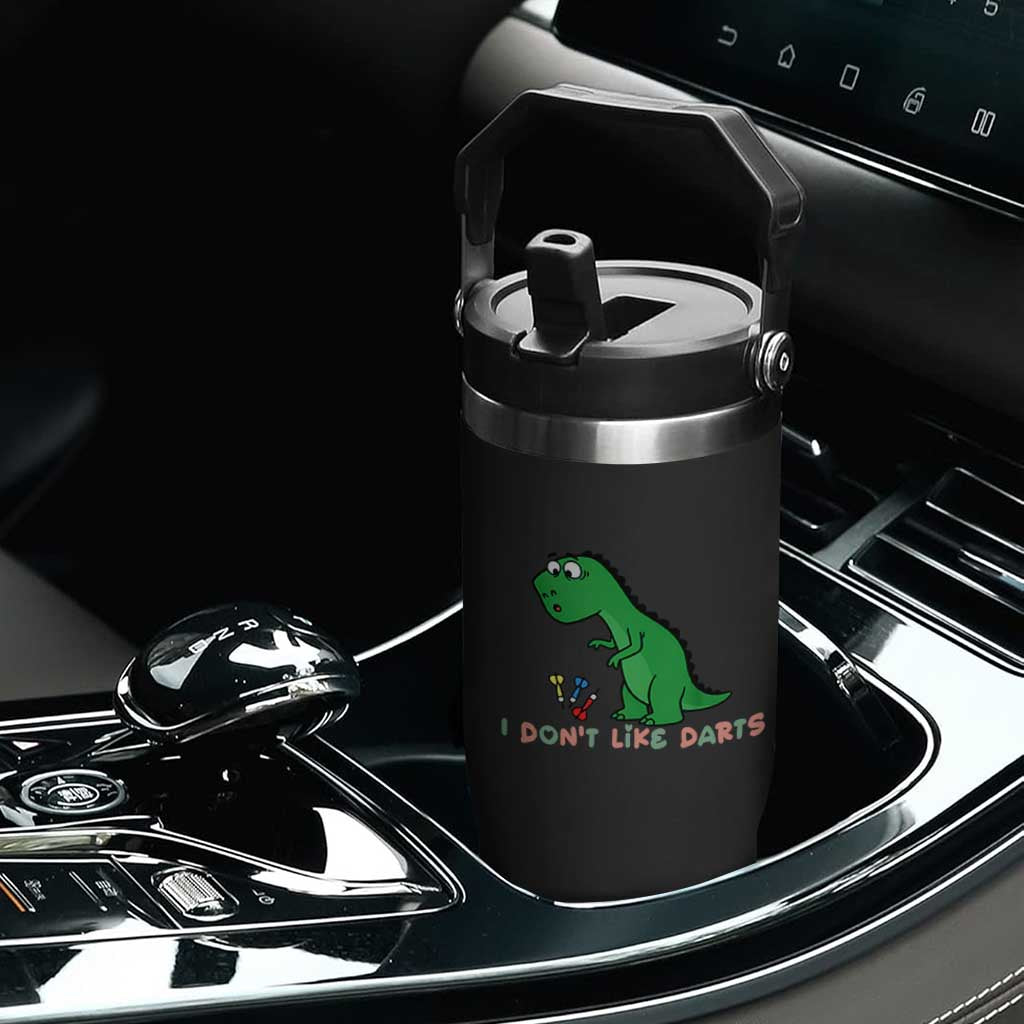 Funny Dinosaur Short Arms Problem Flip Straw Tumbler I Do Not Like Darts TS12 Print Your Wear
