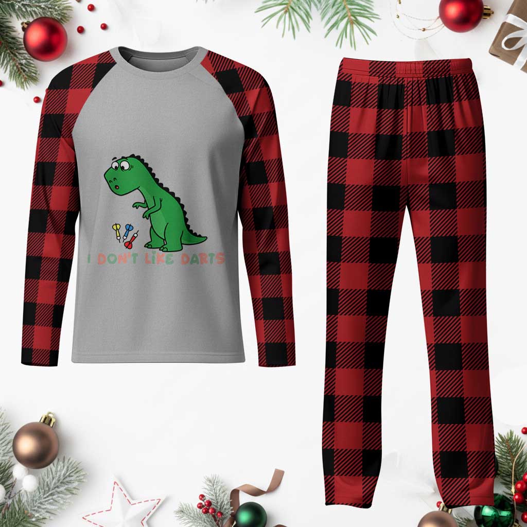 Funny Dinosaur Short Arms Problem Plaid Pajama Set I Do Not Like Darts TS12 Buffalo Plaid Print Your Wear