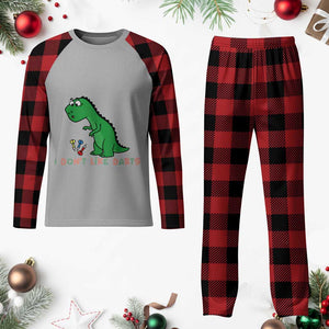 Funny Dinosaur Short Arms Problem Plaid Pajama Set I Do Not Like Darts TS12 Buffalo Plaid Print Your Wear