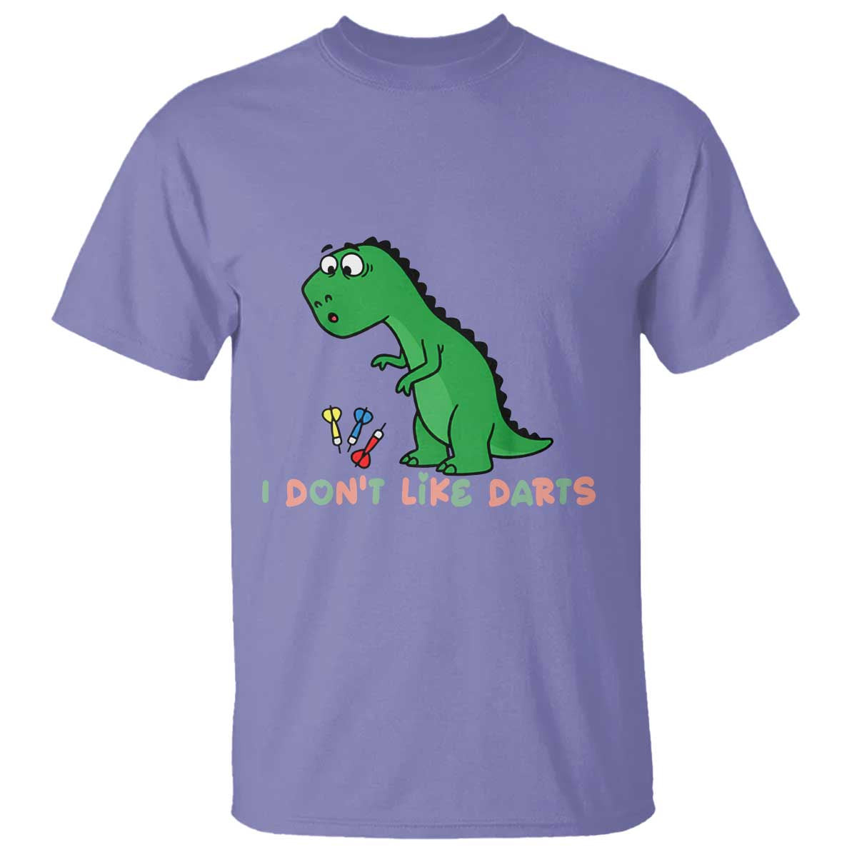 Funny Dinosaur Short Arms Problem T Shirt I Do Not Like Darts TS12 Violet Print Your Wear