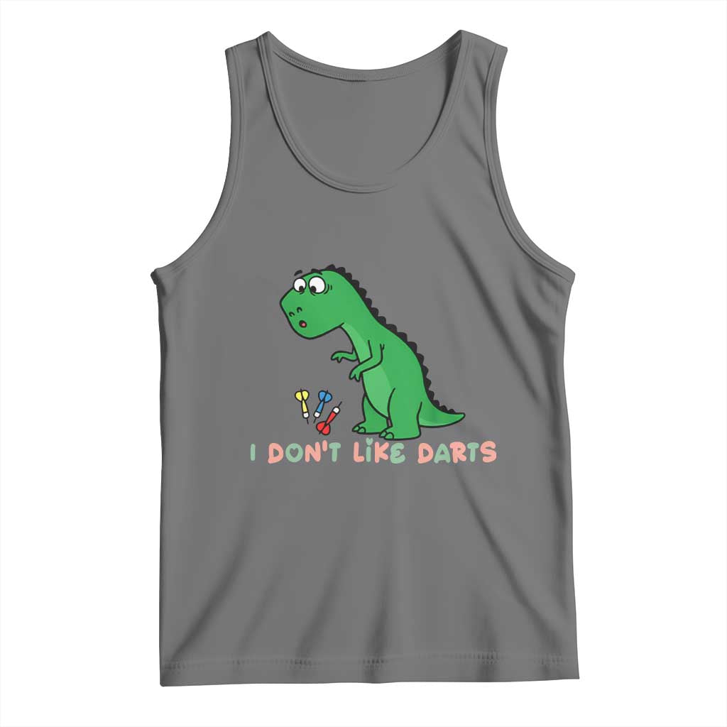 Funny Dinosaur Short Arms Problem Tank Top I Do Not Like Darts TS12 Black Heather Print Your Wear