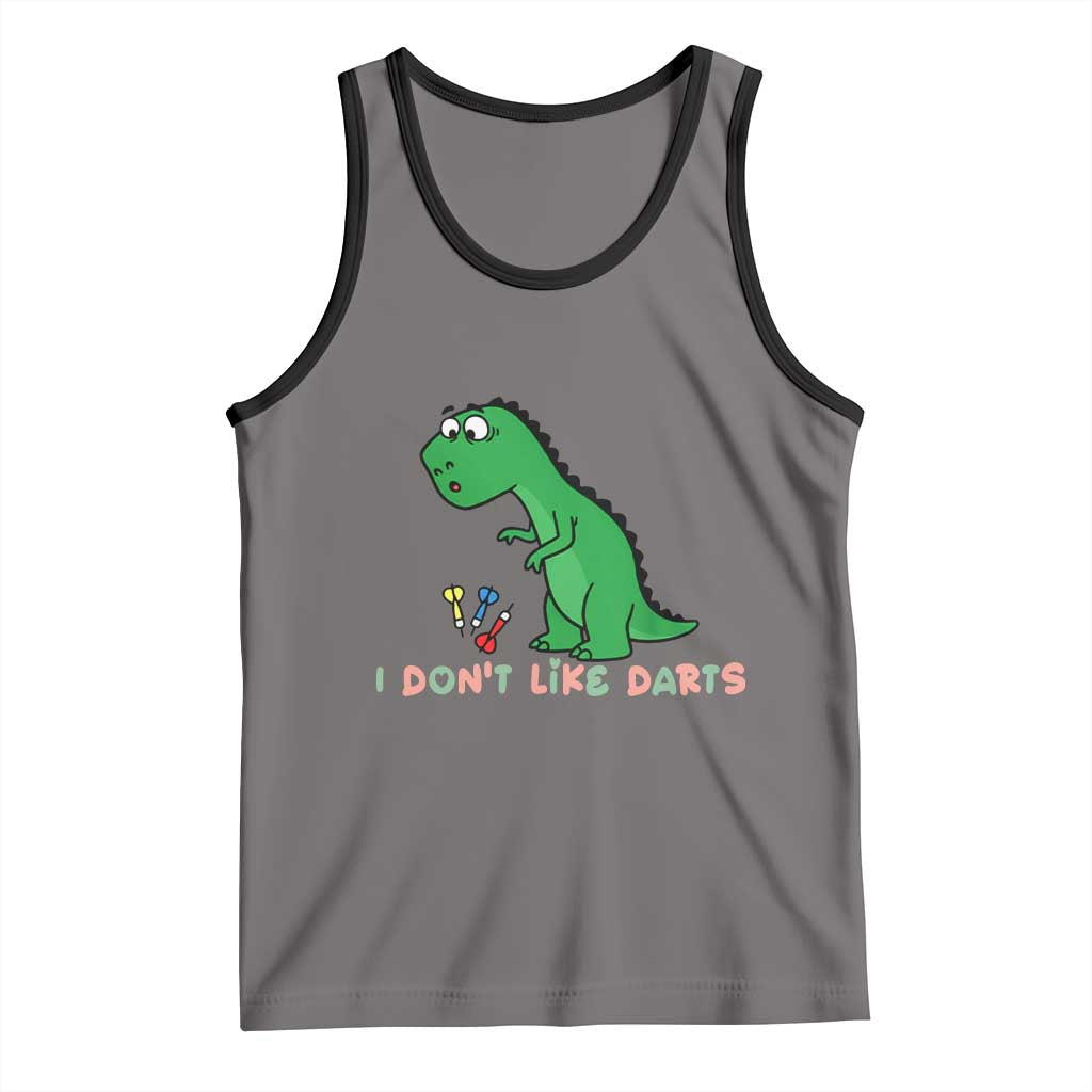 Funny Dinosaur Short Arms Problem Tank Top I Do Not Like Darts TS12 Deep Heather Black Print Your Wear