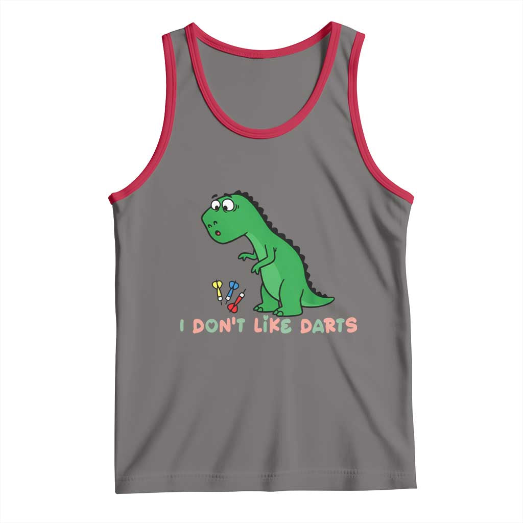Funny Dinosaur Short Arms Problem Tank Top I Do Not Like Darts TS12 Deep Heather Red Print Your Wear
