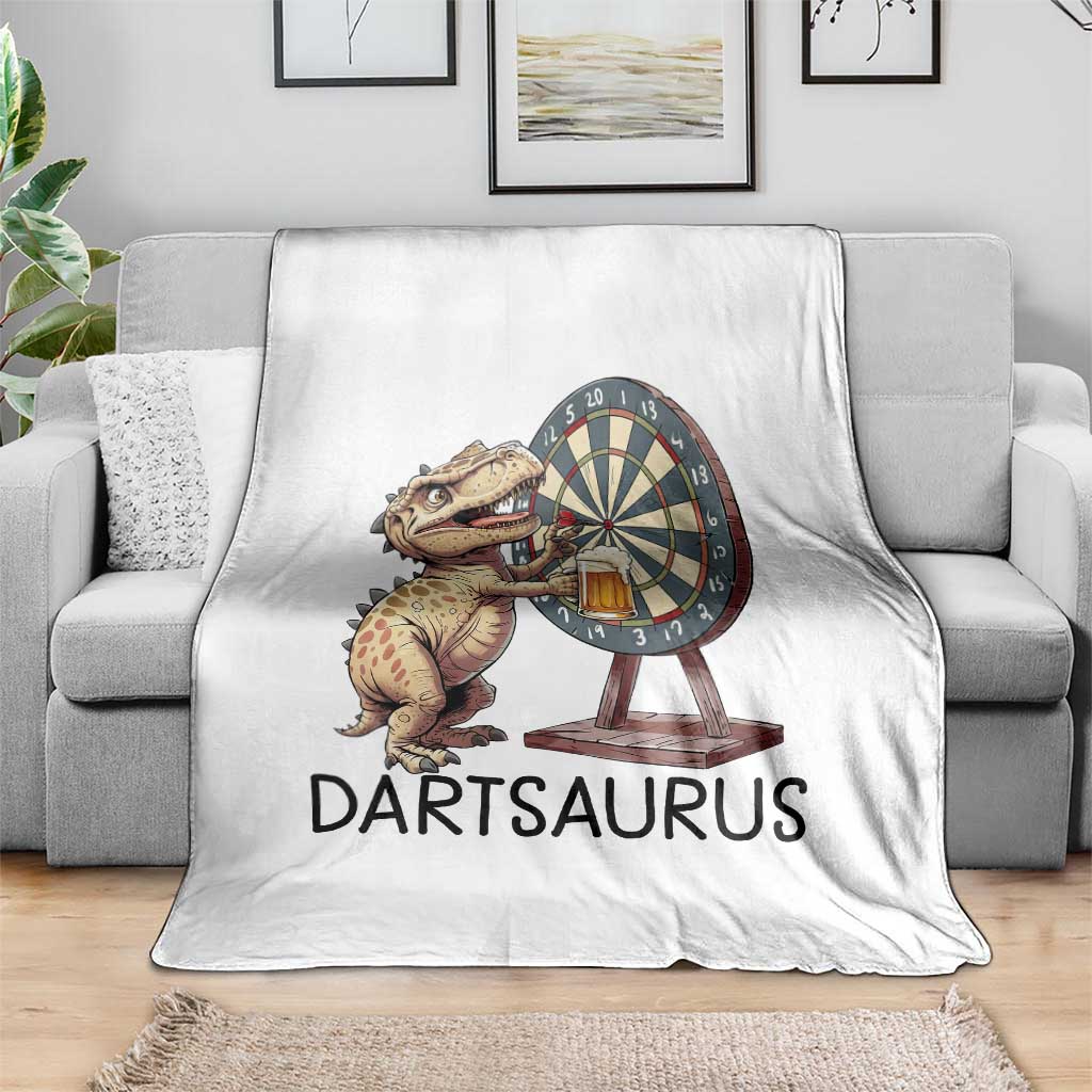 Dartsaurus Throw Blanket Funny Dinosaur Dart Player Gift TS12 Print Your Wear
