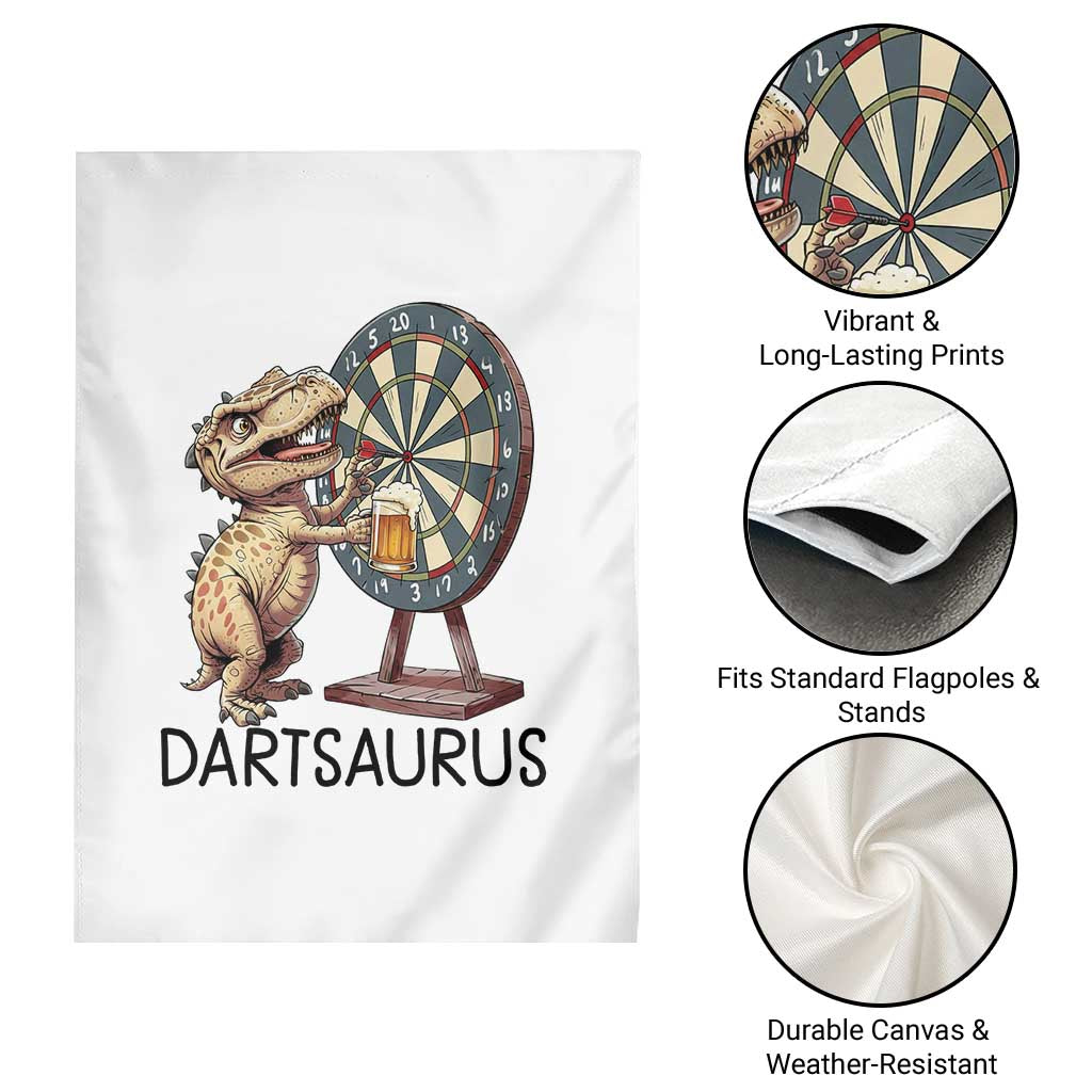 Dartsaurus Garden Flag Funny Dinosaur Dart Player Gift TS12 Print Your Wear