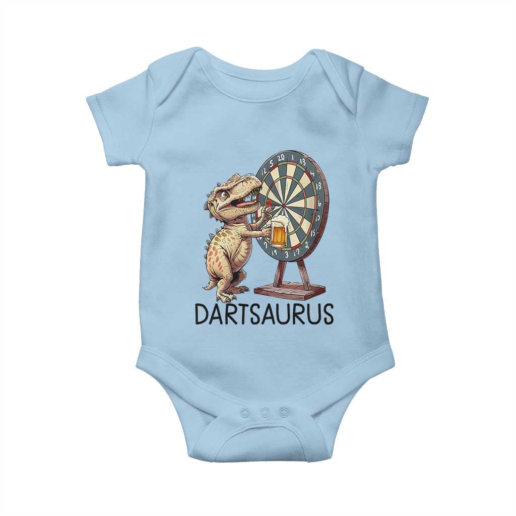 Dartsaurus Baby Onesie Funny Dinosaur Dart Player Gift TS12 Light Blue Print Your Wear