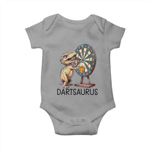 Dartsaurus Baby Onesie Funny Dinosaur Dart Player Gift TS12 Sport Gray Print Your Wear