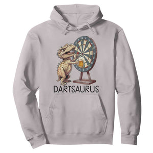 Dartsaurus Hoodie Funny Dinosaur Dart Player Gift TS12 Ice Gray Print Your Wear