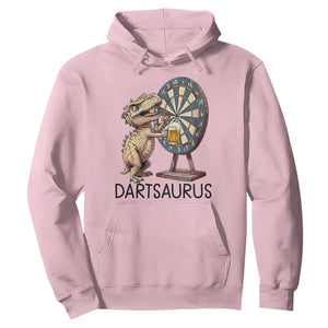 Dartsaurus Hoodie Funny Dinosaur Dart Player Gift TS12 Light Pink Print Your Wear
