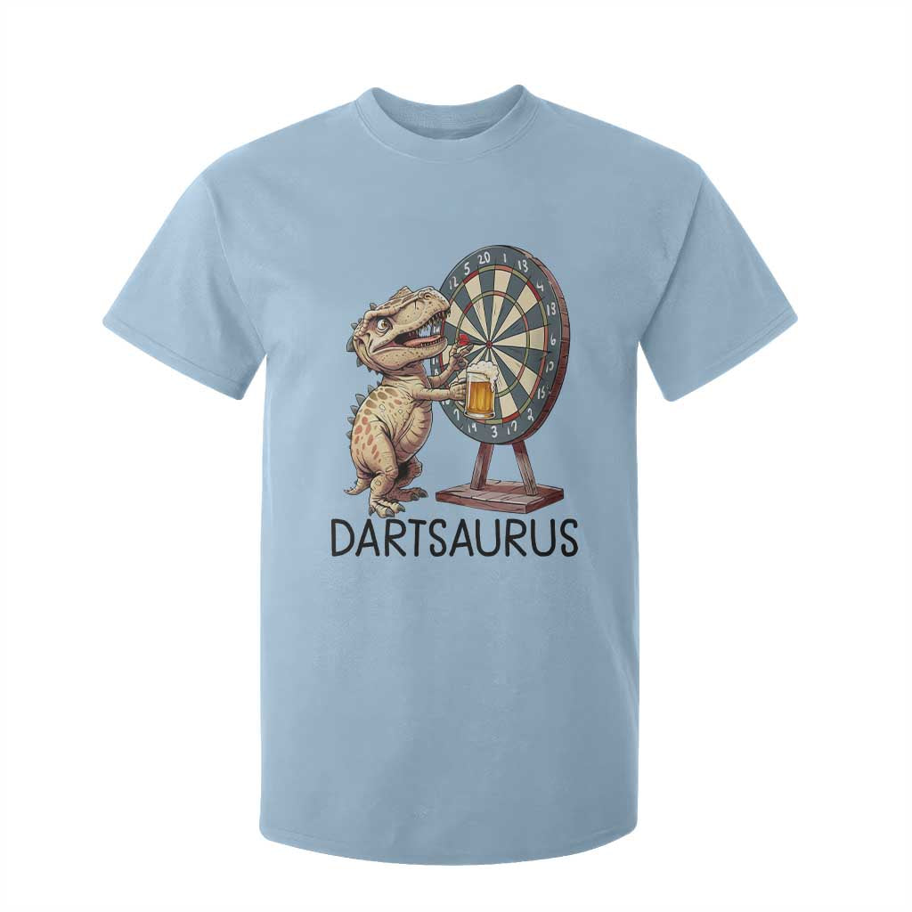 Dartsaurus T Shirt For Kid Funny Dinosaur Dart Player Gift TS12 Light Blue Print Your Wear