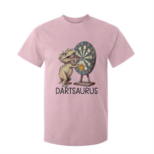 Dartsaurus T Shirt For Kid Funny Dinosaur Dart Player Gift TS12 Light Pink Print Your Wear