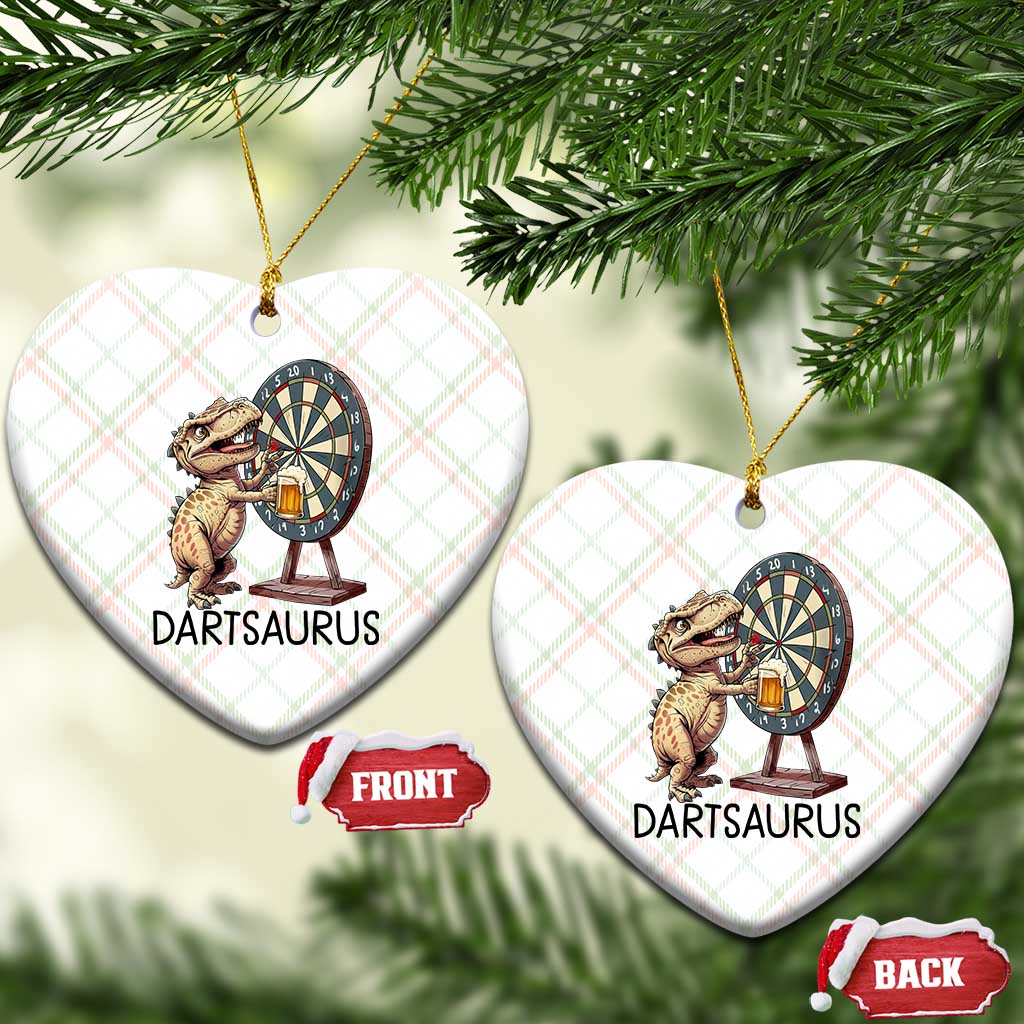 Dartsaurus Ceramic Ornament Funny Dinosaur Dart Player Gift TS12 Print Your Wear