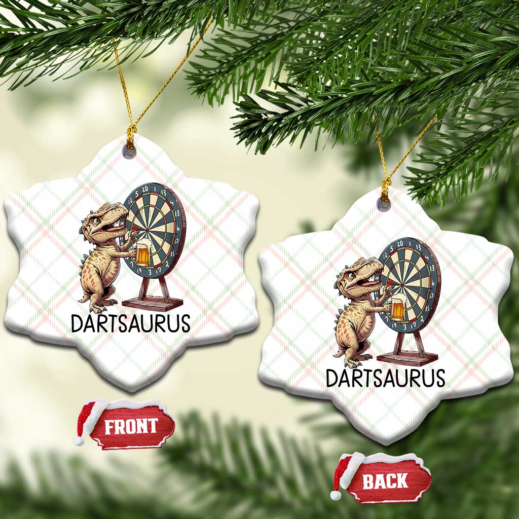 Dartsaurus Ceramic Ornament Funny Dinosaur Dart Player Gift TS12 Print Your Wear