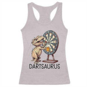 Dartsaurus Racerback Tank Top Funny Dinosaur Dart Player Gift TS12 Ice Gray Print Your Wear