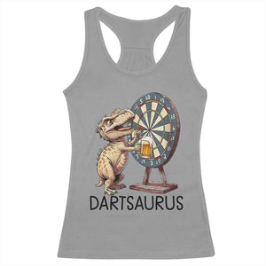 Dartsaurus Racerback Tank Top Funny Dinosaur Dart Player Gift TS12 Sport Gray Print Your Wear