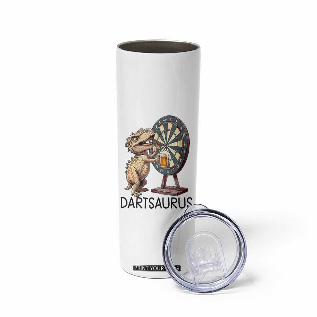 Dartsaurus Skinny Tumbler Funny Dinosaur Dart Player Gift TS12 Print Your Wear