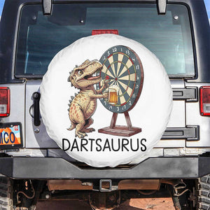 Dartsaurus Spare Tire Cover Funny Dinosaur Dart Player Gift TS12 No hole White Print Your Wear