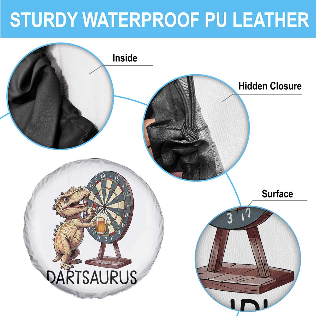 Dartsaurus Spare Tire Cover Funny Dinosaur Dart Player Gift TS12 Print Your Wear