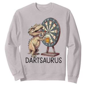 Dartsaurus Sweatshirt Funny Dinosaur Dart Player Gift TS12 Ice Gray Print Your Wear