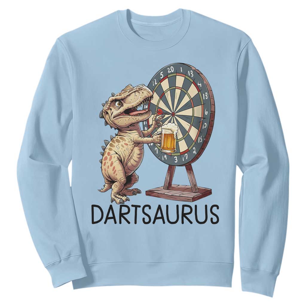 Dartsaurus Sweatshirt Funny Dinosaur Dart Player Gift TS12 Light Blue Print Your Wear