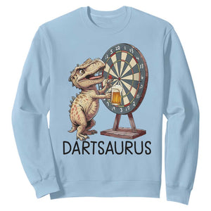 Dartsaurus Sweatshirt Funny Dinosaur Dart Player Gift TS12 Light Blue Print Your Wear