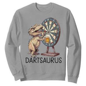Dartsaurus Sweatshirt Funny Dinosaur Dart Player Gift TS12 Sport Gray Print Your Wear
