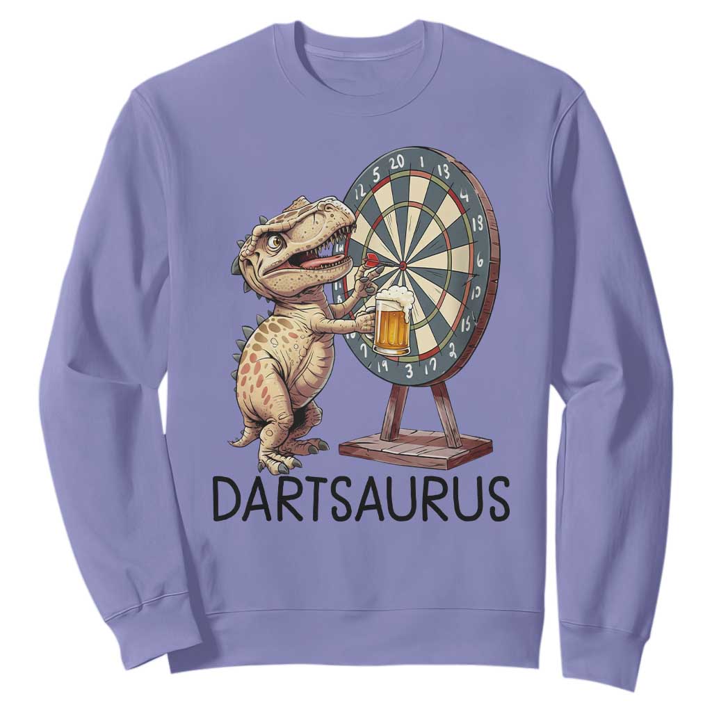 Dartsaurus Sweatshirt Funny Dinosaur Dart Player Gift TS12 Violet Print Your Wear