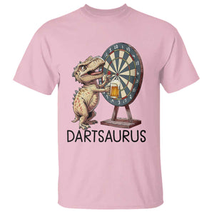 Dartsaurus T Shirt Funny Dinosaur Dart Player Gift TS12 Light Pink Print Your Wear