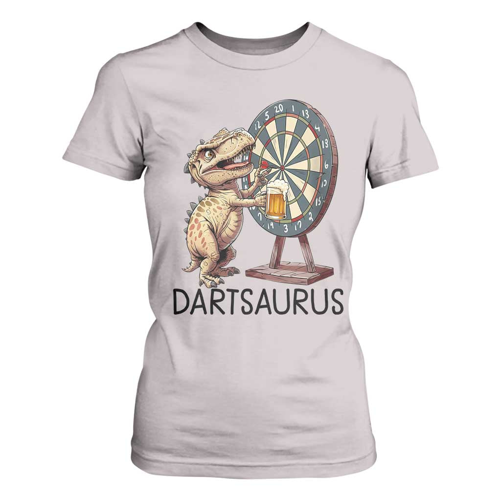Dartsaurus T Shirt For Women Funny Dinosaur Dart Player Gift TS12 Ice Gray Print Your Wear