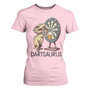 Dartsaurus T Shirt For Women Funny Dinosaur Dart Player Gift TS12 Light Pink Print Your Wear