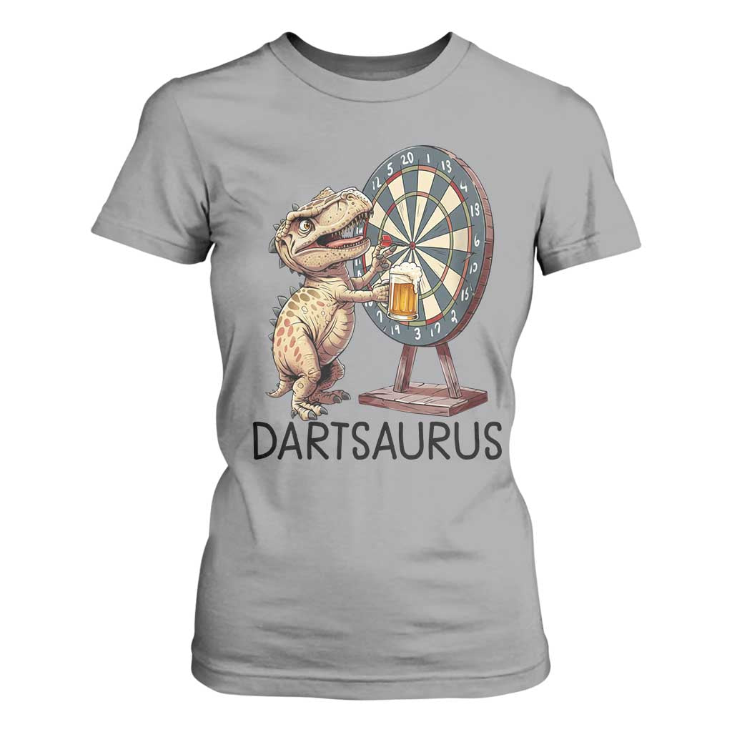 Dartsaurus T Shirt For Women Funny Dinosaur Dart Player Gift TS12 Sport Gray Print Your Wear