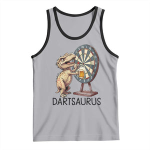 Dartsaurus Tank Top Funny Dinosaur Dart Player Gift TS12 Athletic Heather Black Print Your Wear