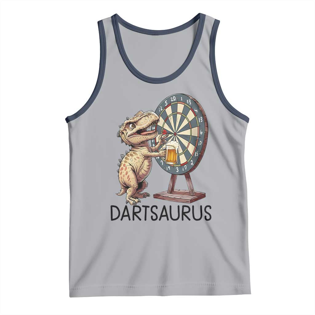 Dartsaurus Tank Top Funny Dinosaur Dart Player Gift TS12 Athletic Heather Navy Print Your Wear