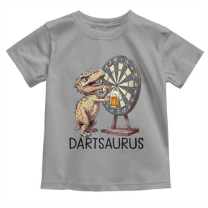 Dartsaurus Toddler T Shirt Funny Dinosaur Dart Player Gift TS12 Sport Gray Print Your Wear
