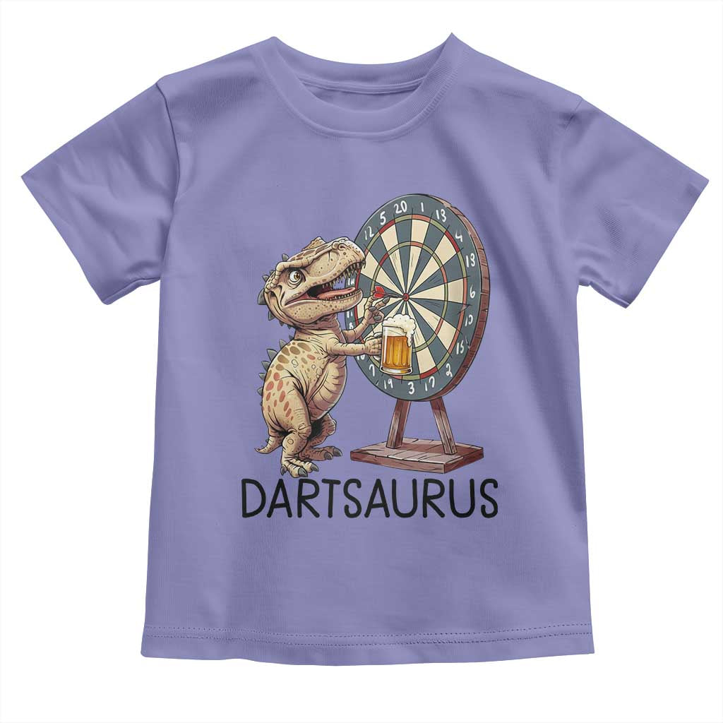Dartsaurus Toddler T Shirt Funny Dinosaur Dart Player Gift TS12 Violet Print Your Wear
