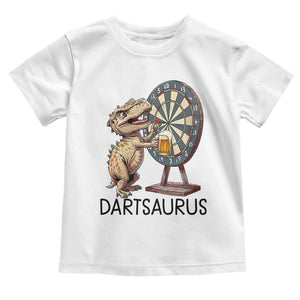 Dartsaurus Toddler T Shirt Funny Dinosaur Dart Player Gift TS12 White Print Your Wear