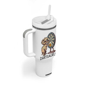 Dartsaurus Tumbler With Handle Funny Dinosaur Dart Player Gift TS12 Print Your Wear