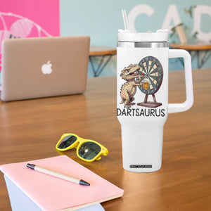 Dartsaurus Tumbler With Handle Funny Dinosaur Dart Player Gift TS12 Print Your Wear