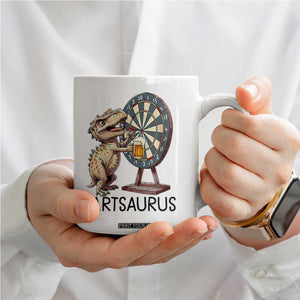 Dartsaurus Coffee Mug Funny Dinosaur Dart Player Gift TS12 Print Your Wear