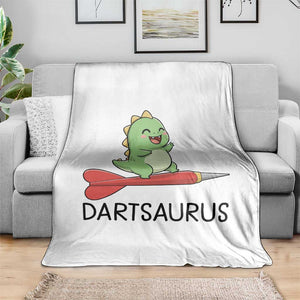 Cute Dartsaurus Playing Dart Throw Blanket Dinosaur Lover Gift TS12 Print Your Wear