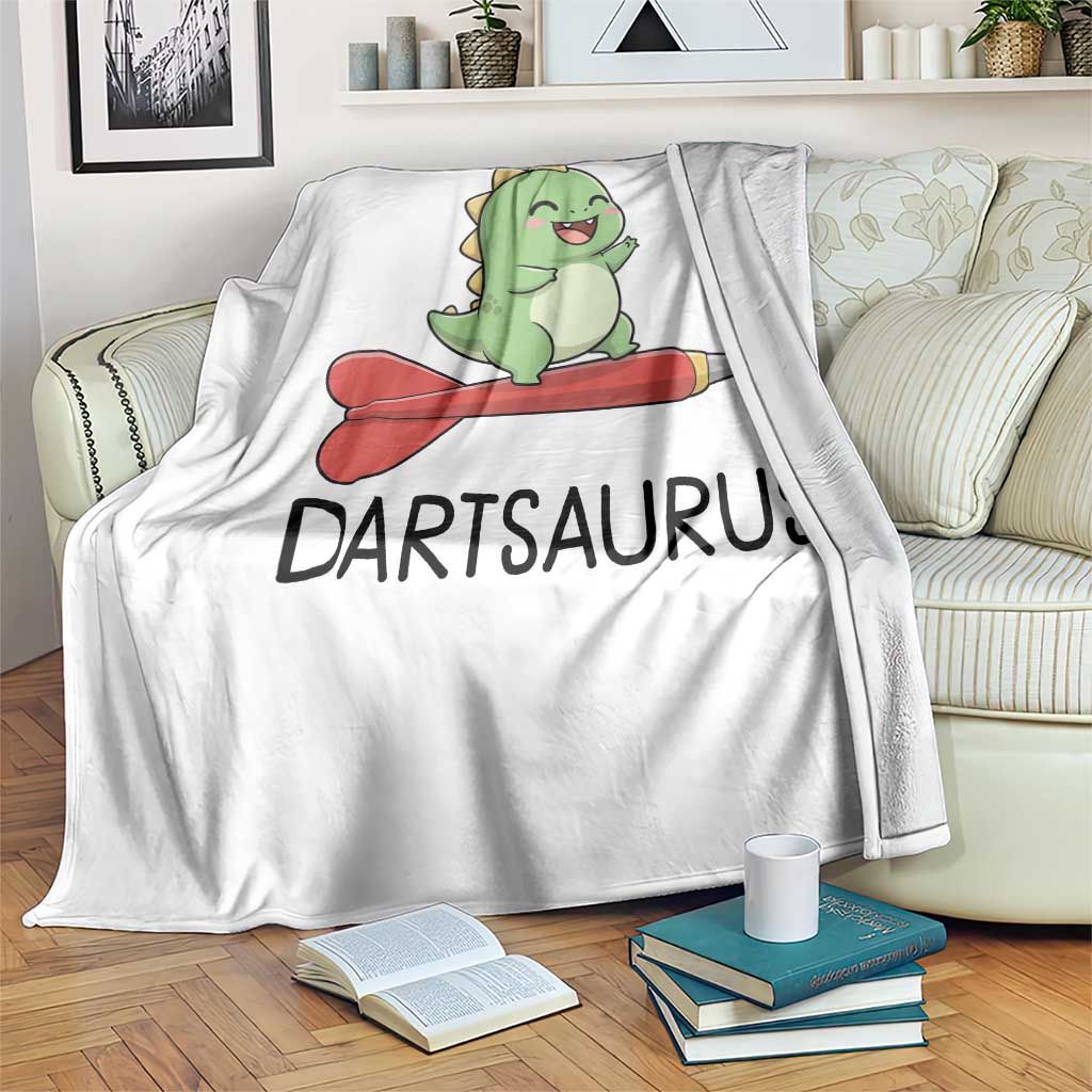 Cute Dartsaurus Playing Dart Throw Blanket Dinosaur Lover Gift TS12 Print Your Wear